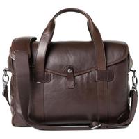

Barber Shop Bob Cut Messenger Media Bag, Medium, Dark Brown Leather