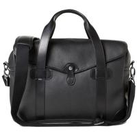 

Barber Shop Bob Cut Messenger Media Bag, Medium, Grained Black Leather