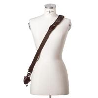 

Barber Shop Full Beard Single Bridle Cross Body Camera Strap, Dark Brown Leather & Tweed