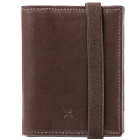 

Barber Shop Pixie Leather Credit and Memory Card Organizer, Dark Brown Leather