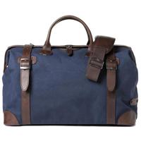 

Barber Shop Quiff Traveler Doctor Camera Bag, Blue Canvas & Dark Brown Leather