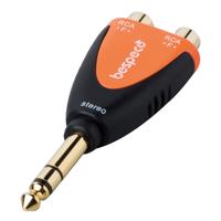 

Bespeco 1/4" Stereo Male to 2x RCA Female Adapter, Black/Orange