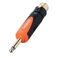 

Bespeco 1/4" Mono Male to XLR Female Adapter, Black/Orange