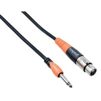

Bespeco 15' XLR Female to 1/4" Male Mono Jack Microphone Cable, Black/Orange