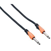 

Bespeco Silos Series 1' Instrument Cable with 1/4" Mono to 1/4" Mono Jacks, Black/Orange