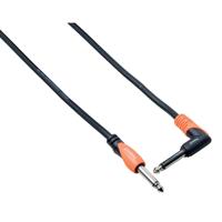 

Bespeco Silos Series 39" Instrument Cable with 1/4" Molded Mono to 1/4" Right Angle Mono Jacks, Black/Orange