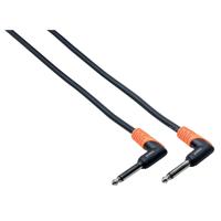 

Bespeco Silos Series 6" Instrument and Foot Pedal Cable with 1/4" Right Angle Mono to 1/4" Right Angle Mono Jacks, 3 Pack, Black/Orange