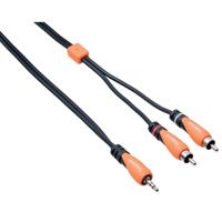

Bespeco 6' 3.5mm Stereo Jack to 2x RCA Male Interlink Cable, Black/Orange