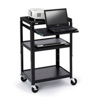 

Bretford 27-43" Adjustable AV Cart with 4" Caster and Electrical Unit, Black