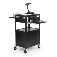 

Bretford 26-42" Adjustable Height A/V Cart with Pull-Out Notebook Shelf and 4" Casters, Black