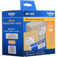 

Brother 2.4x3.9" Shipping White Paper Labels, 300 Labels