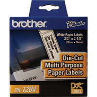 

Brother DK1204 0.66x2.1" Multi Purpose White Paper Labels, 400 Labels