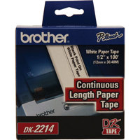 

Brother DK2214 0.47"x100' Black on White Continuous Length Paper Tape