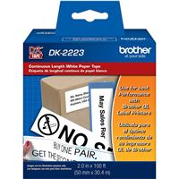 

Brother 2"x100' Continuous Length Paper Tape for QL Label Printers, Black on White
