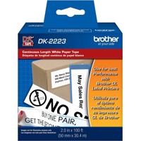 

Brother 2"x100' Continuous Length Paper Tape for QL Label Printers, Black on White