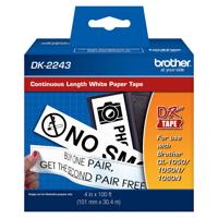 

Brother 4"x100' Continuous Length Paper Tape, Black on White