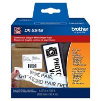 

Brother DK2246 4.07"x100' Black on White Continuous Length Paper Tape Roll