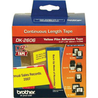 

Brother DK2606 2.4"x50' Black on Yellow Continuous Length Film Tape