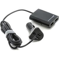 

Bracketron PwrRev 4-Port USB Car Charger with Front Seat Adapter and 6' Cable for Phones and Tablets