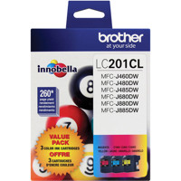 

Brother LC201 Innobella Standard-Yield 3-Color Ink Cartridges Set, 260 Pages Yield/Cartridge, Cyan, Magenta & Yellow