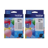 

Brother 2 Pack LC203 Innobella High Yield XL Series Cyan Ink Cartridge, 550 Pages Yield