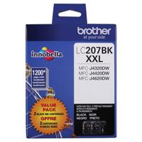 

Brother LC207 Innobella Super High-Yield XXL Ink Cartridges, 1200 Pages Yield/Cartridge, Black, 2-Pack