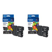 

Brother 2 Pack LC61BK Innobella Standard Yield Black Ink Cartridge, Approximatly 450 Pages.