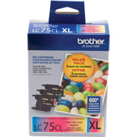 

Brother LC75 Innobella XL Series High Yield Cyan, Magenta and Yellow Ink Cartridges, Upto 600 Page Yields, 3 Pack