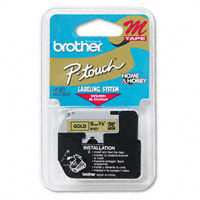 

Brother M821 9mm (0.35") Black on Gold Non-Laminated Tape for P-Touch Labelers, 8m (26.2') Length