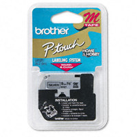 

Brother M921 9mm (0.35") Black on Silver Non-Laminated Tape for P-Touch Labelers, 8m (26.2') Length