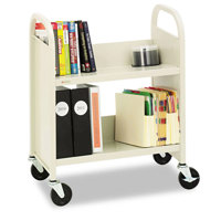 

Bretford Mobile Book Utility Truck with 2x Slanted Shelf and 2" Caster, Putty Beige
