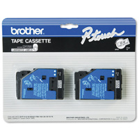 

Brother 12mm (0.47") Black on Clear Tape for P-Touch Labelers, 7.7m (25.2') Length, 2 Pack
