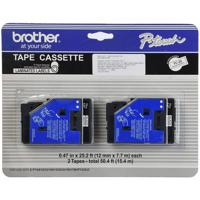 

Brother 12mm (0.47") Black on White Tape for P-Touch Labelers, 7.7m (25.2') Length, 2 Pack