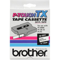 

Brother 0.47" Black on White Laminated Tape for P-Touch (50')