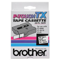 

Brother 0.7"x50' Laminated Tape for P-Touch Labelers, Black on White