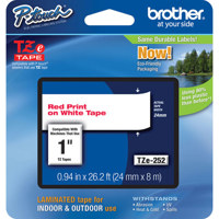 

Brother TZe252 0.94" Red On White Tape for P-Touch (26.2')