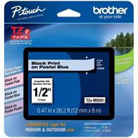 

Brother 0.47"x26.2' Laminated Tape for P-Touch Labelers, Black on Pastel Blue