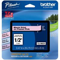 

Brother 0.47"x26.2' Laminated Tape for P-Touch Labelers, Black on Pastel Pink
