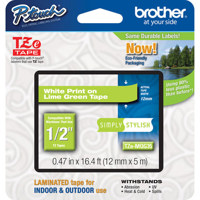 

Brother TZe-MQG35 0.47" White on Lime Green Tape for P-Touch (16.4 ft)
