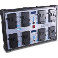 

BlueShape 8 Channel Fully Simultaneous Wall-Mount Charger & Monitoring Utility for V-Mount Lithium-Ion Battery