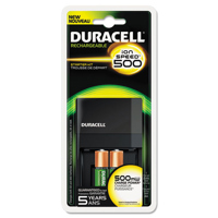 

Duracell Duracell AA or AAA NiMH Ion Speed 500 Battery Charger with 2 AA Premium Duracell Rechargeable Pre-Charged Batteries