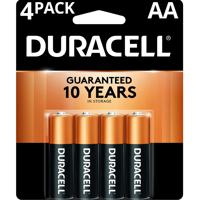 

Duracell CopperTop AA Alkaline Battery, 4-Pack