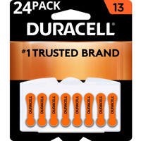 

Duracell 1.4V Size 13 Zinc Air Hearing Aid Battery, 24-Pack
