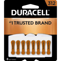 

Duracell 1.4V Size 312 Zinc Air Hearing Aid Battery, 8-Pack