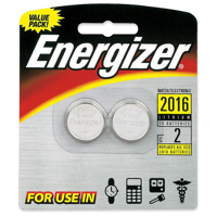 

Energizer 2016BP-2N 2016 3V Lithium Coin Battery for Heart-Rate Monitors, Keyless Entry, Glucose Monitors, Toys and Games, 2-Pack