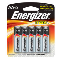 

Energizer Max AA 1.5V Alkaline Battery, 10-Pack