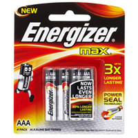 

Energizer Max AAA 1.5V Alkaline Battery, 4-Pack