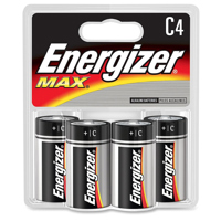 

Energizer MAX C Alkaline Battery for Calculators, Pencil Sharpeners, Cameras, Flashlights & Portable Tape Recorders, 4-Pack