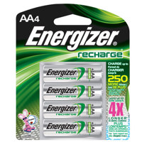 

Energizer Rechargeable AA 2300mAh Rechargeable NiMH Battery, 4-Pack