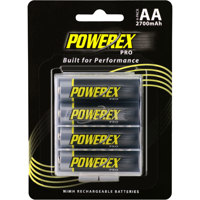 

Maha Powerex PRO AA 1.2V 2700mAh Rechargeable NiMH Batteries, 4-Pack